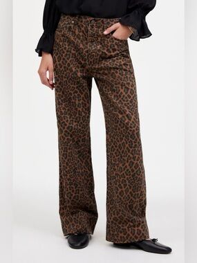 Madewell Leopard Print Low Slung Baggy Jeans